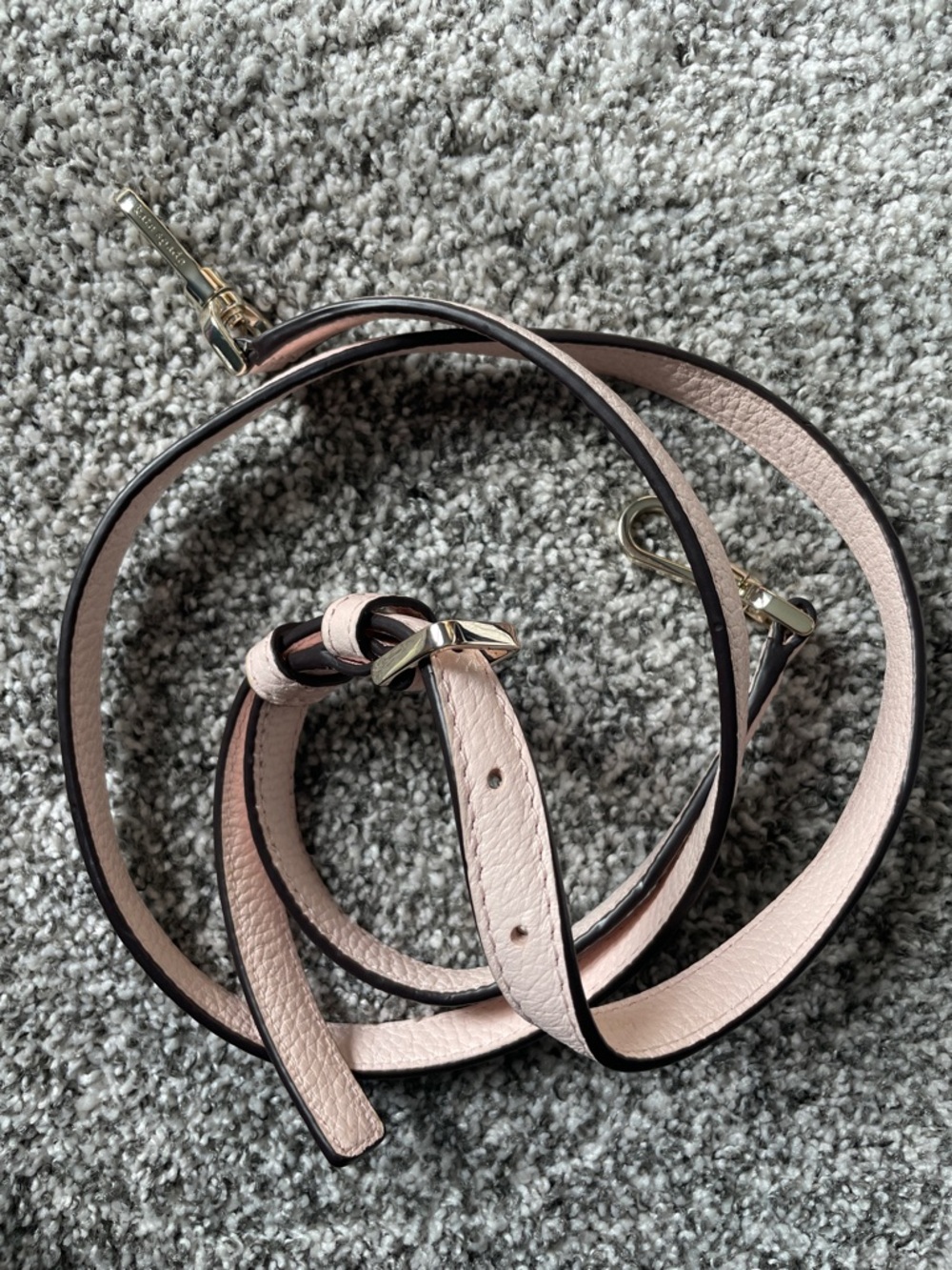 kate spade Pale Pink Leather Adjustable Crossbody Strap with Silver Hardware